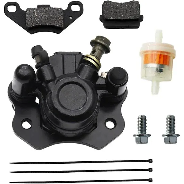 Chinese ATV Rear Brake Caliper for Coolster Taotao Kazuma Roketa Sunl Baja Kinroad 50cc 70cc 90cc 110cc 125cc 150cc 200cc Four Wheeler Trailmaster XRX 150 250 GT Tomberlin Crossfire, Black