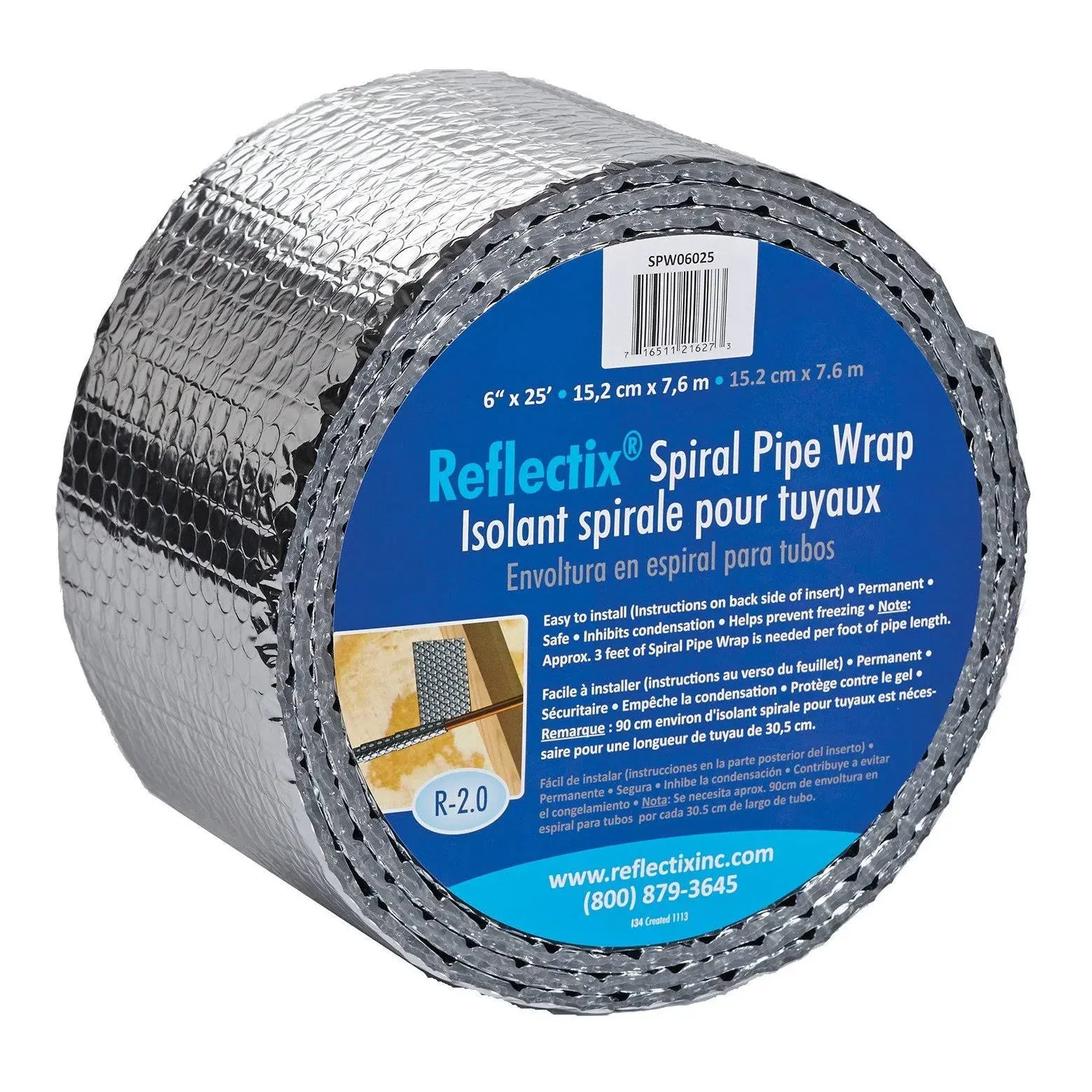 Reflectix Pipe Wrap 6" S X 25 Ft. L Aluminum SPW0602508