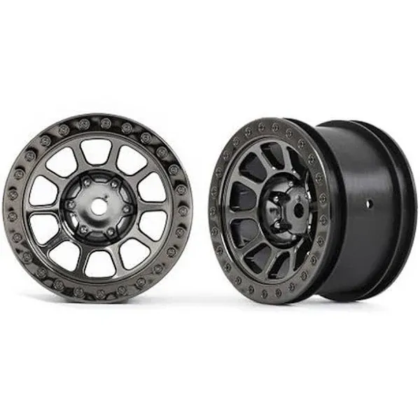 Traxxas 2480A Wheels, 2.2&#039; (Black Chrome) (2): Bandit Rear