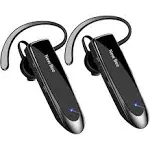 New bee Bluetooth Earpiece V5.0 Wireless Handsfree Headset with Microphone 24 Hrs Driving Headset 60 Days Standby Time for iPhone Android Samsung Laptop Trucker Driver (Black)