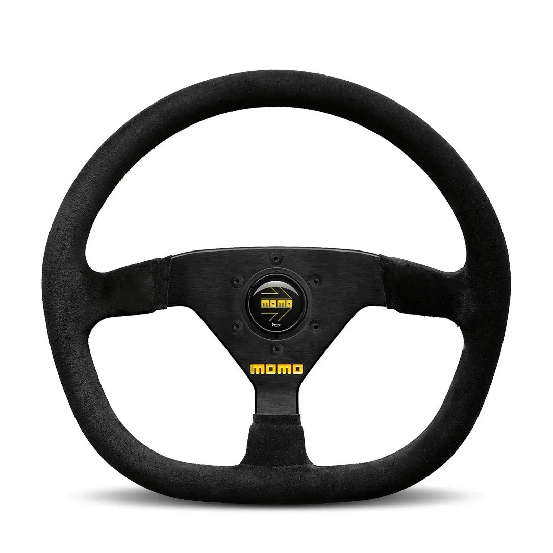 MOMO Motorsport MOD 88 Racing Steering Wheel Black Suede, Brushed Black Anodized Spoke, 350mm