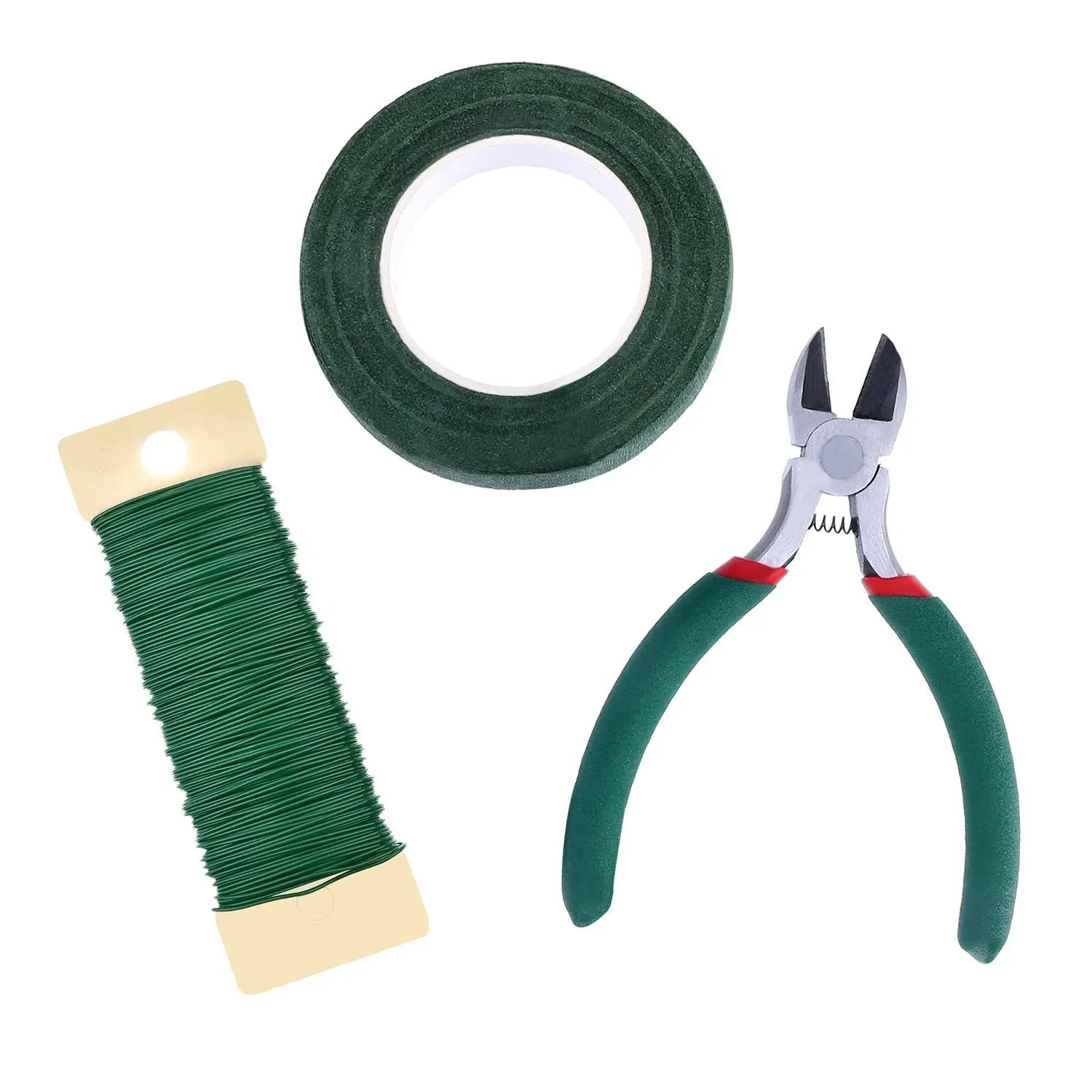 EBOOT Floral Arrangement Tool Kit Floral Tape Stem Wrap 1/2 Inch by 30 Yards, 22 Gauge Green Paddle Wire and 4 1/2 Inch Wire Cutter