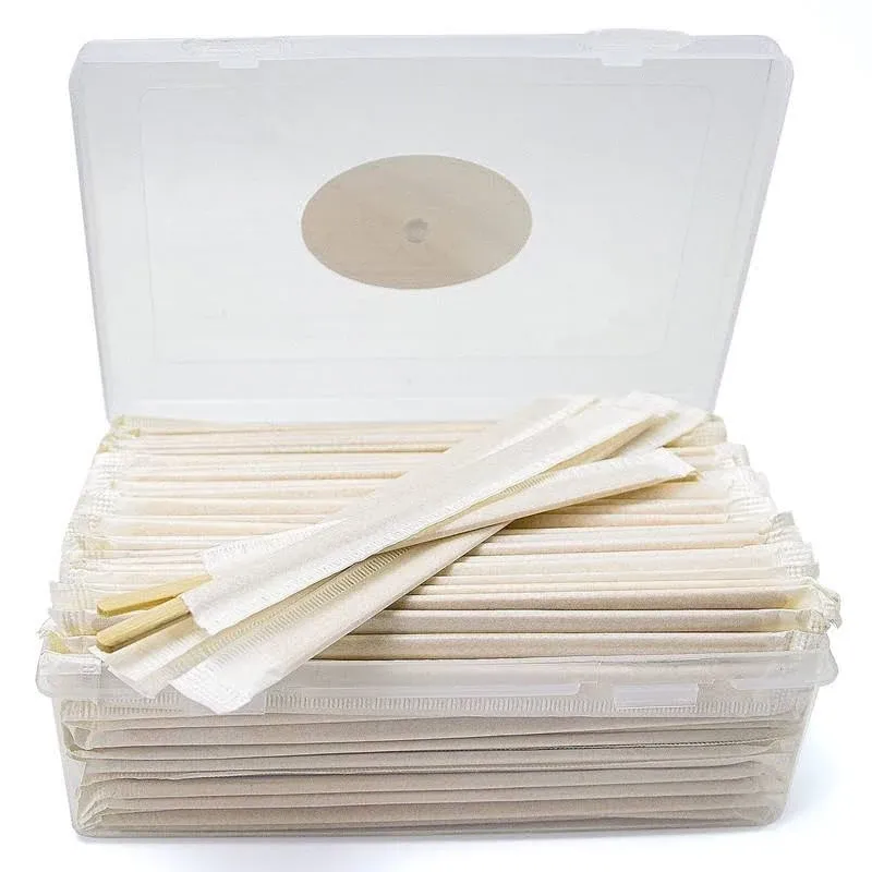 Bamboo Coffee Stirrers Individually Wrapped 200 Count in Storage Box – Coffee Stir Sticks 5.5 inch Coffee Bar Disposable individually wrapped coffee stirrers for Coffee and Cocktail