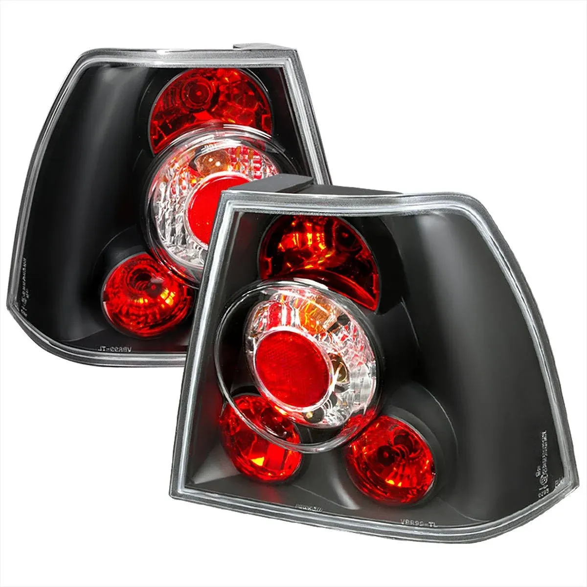 Black Fits 1999-2005 Volkswagen Jetta Bora Mk4 Tail Lights Brake Lamp Left+Right