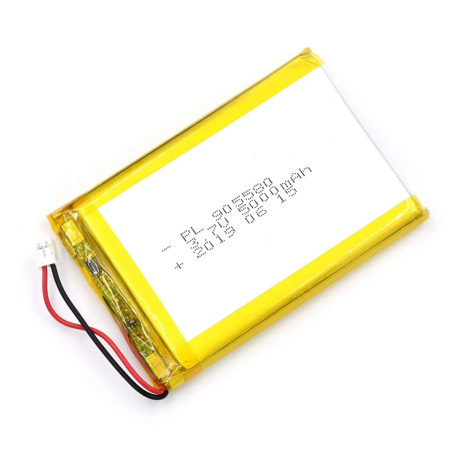 3.7V 5000mAh 905580 Lipo Battery Rechargeable Lithium Polymer ion Battery Pack with PH2.0mm JST Connector