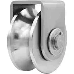 Groove Wheel Pulley Stainless Steel Pulley Block Roller Duplex Bearing Silent Heavy Duty Grooved Wheel Loading 880lb/400 Kg for Material Handling and Moving