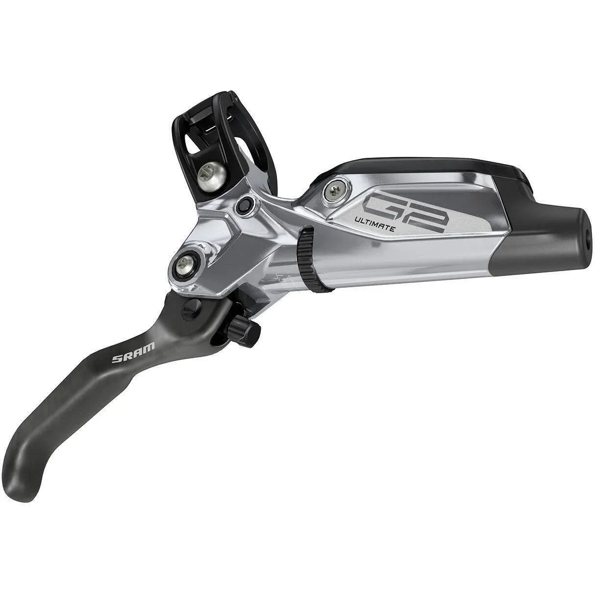 SRAM G2 Ultimate Disc Brake and Lever - Rear, Hydraulic, Post Mount, Carbon Lever, Titanium Hardware, Polar Grey Anodized, A2