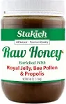 Stakich Royal Jelly Bee Pollen Propolis Enriched Raw Honey - 100% Pure, Unprocessed, Unheated - 40 oz