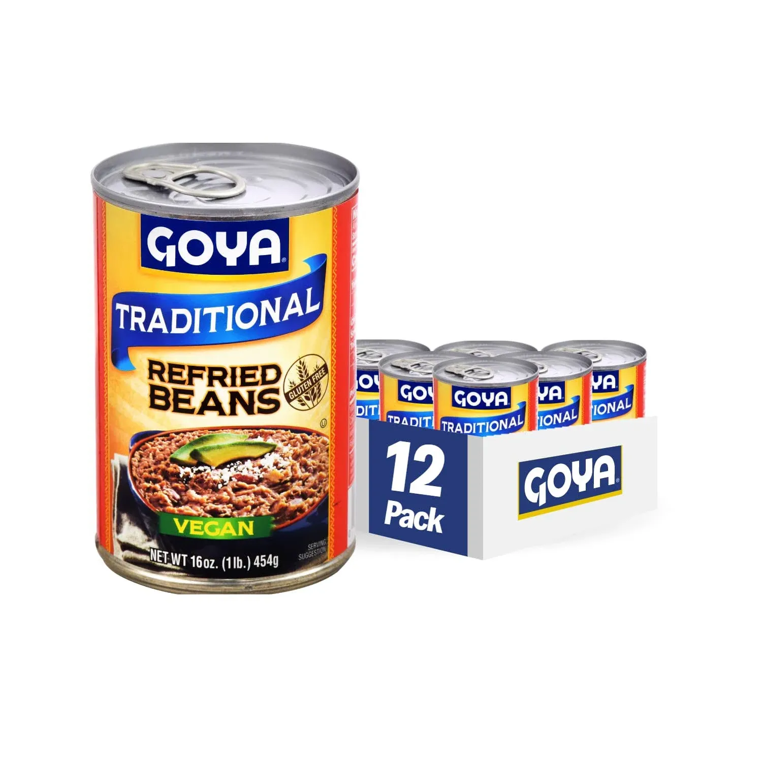 Goya Refried Beans Traditional, 16 oz - Case of 12