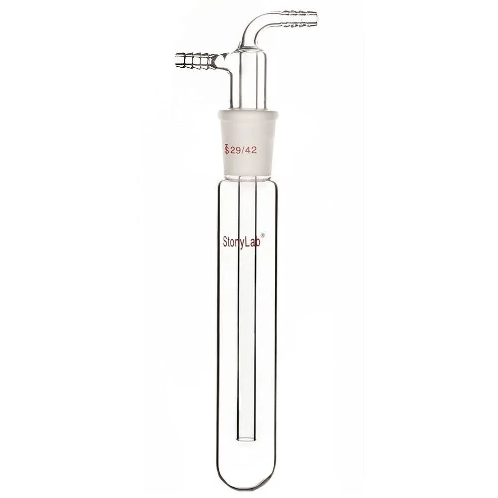 stonylab Glass Vacuum Cold Trap Bubbler with 10mm Serrated Hose, 250mm Length Below The 29/42 Joint