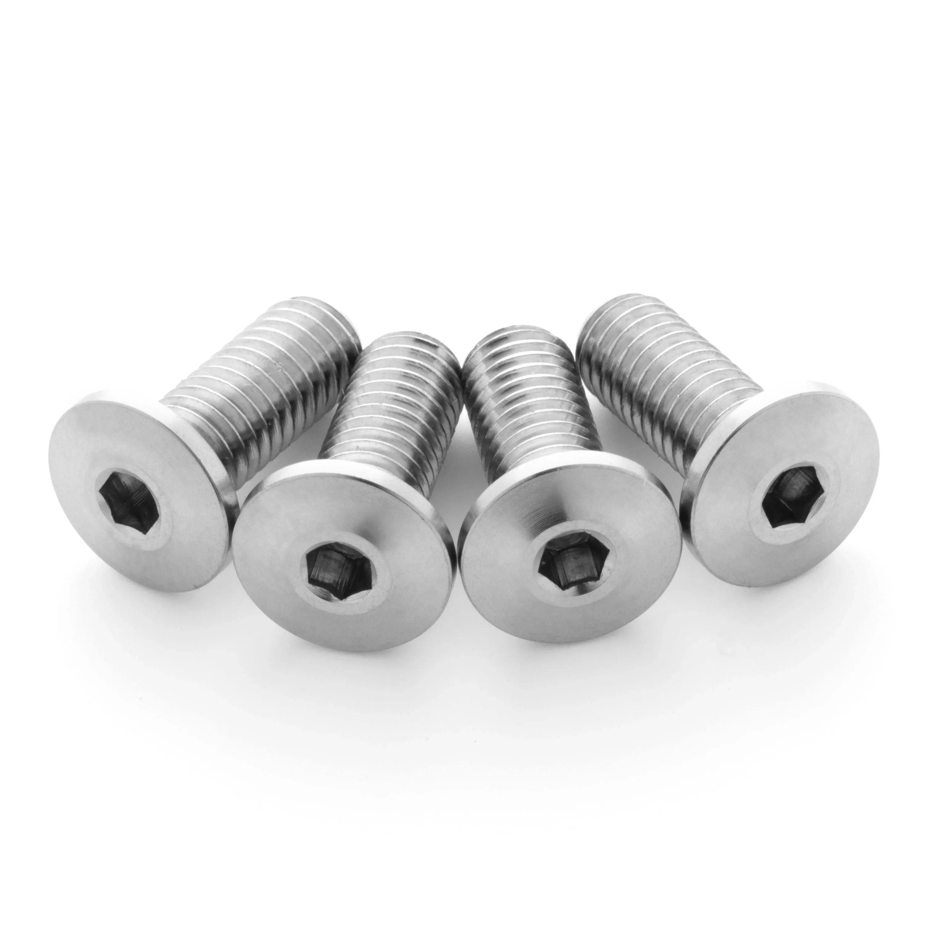 Terske Ultra-Low Head Titanium Bottle Cage Bolts - 4-Pack (Natural Ti)