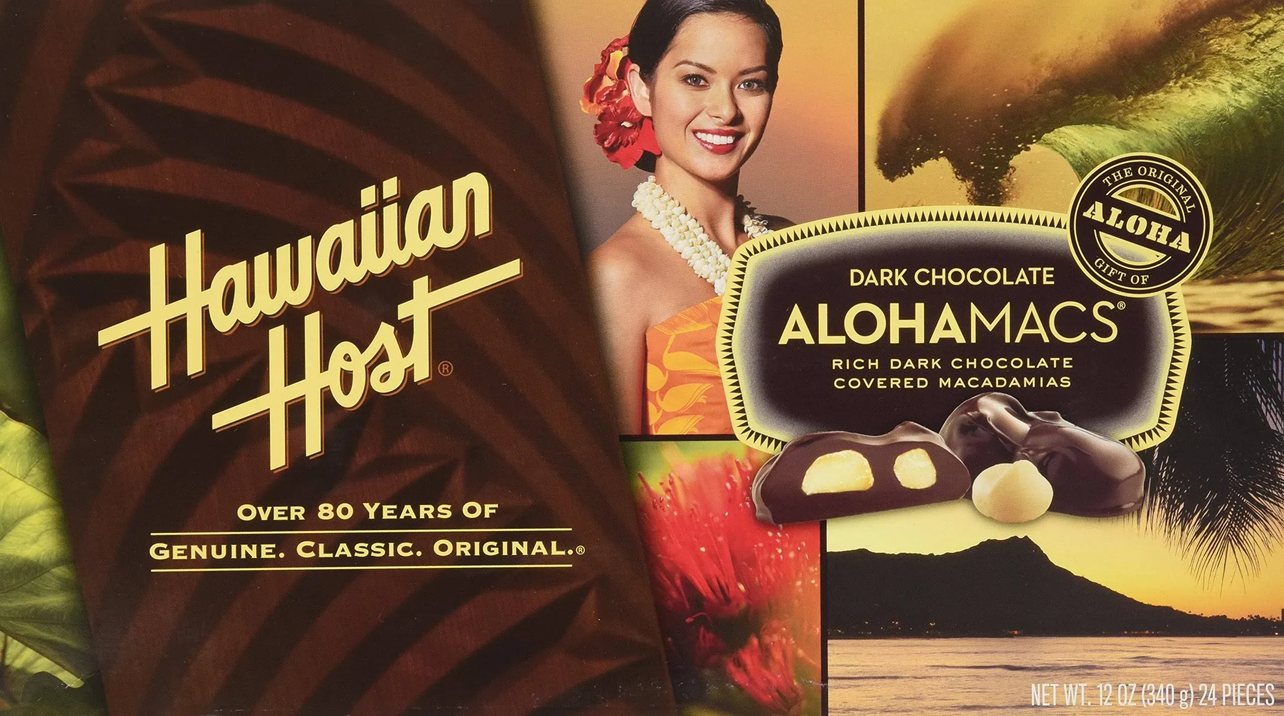 Chocolate Dark Macadamia Nuts Hawaiian Host Alohamacs 12 Ounce Pack of 1