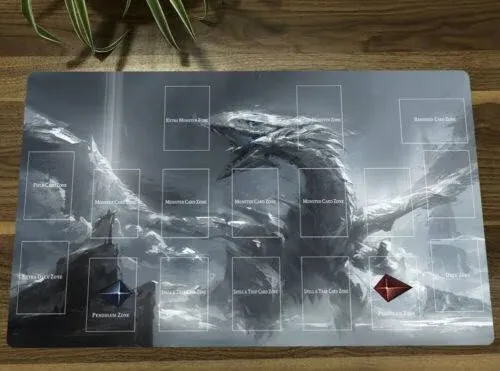 New Mlikemat Playmat Blue-Eyes White Dragon OCG TCG Mat Game Play Mat with Zones + Free Bag