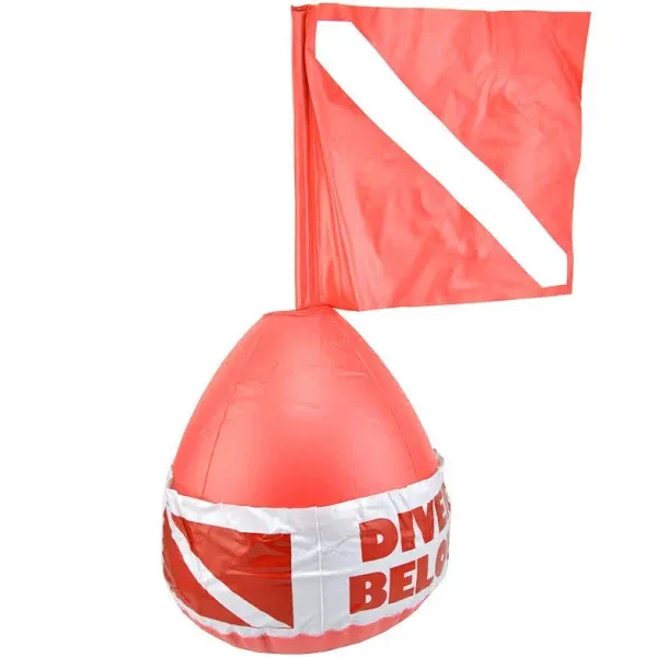 Diving Red Color Scuba Dive Buoy Surface Marker Inflatable Dive Flag Sign Signal Floating Saft Sign Diver Below