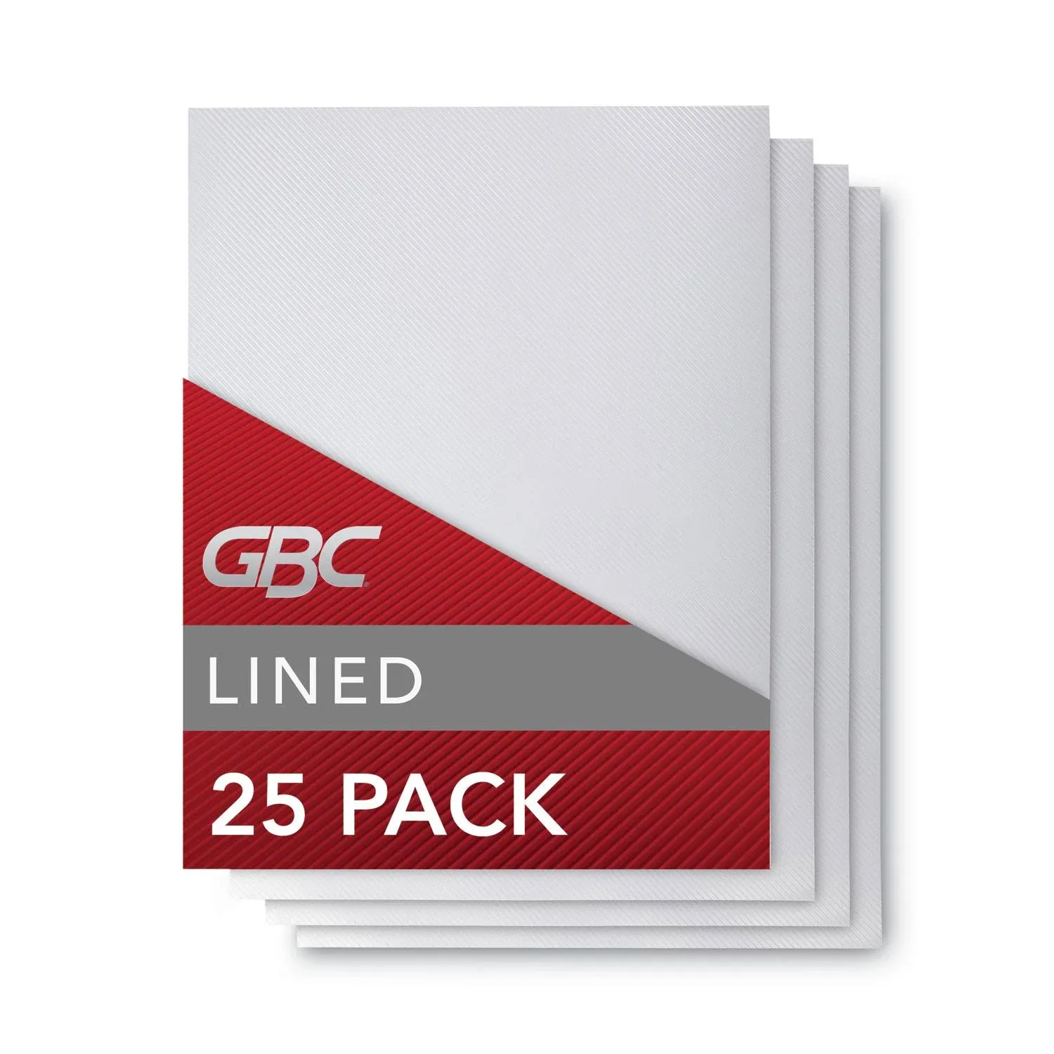 GBC Designer Premium Plus View Presentation Binding Covers, Square Corners, Lined Pattern, 25 Pieces Per Box (GBC2514496)