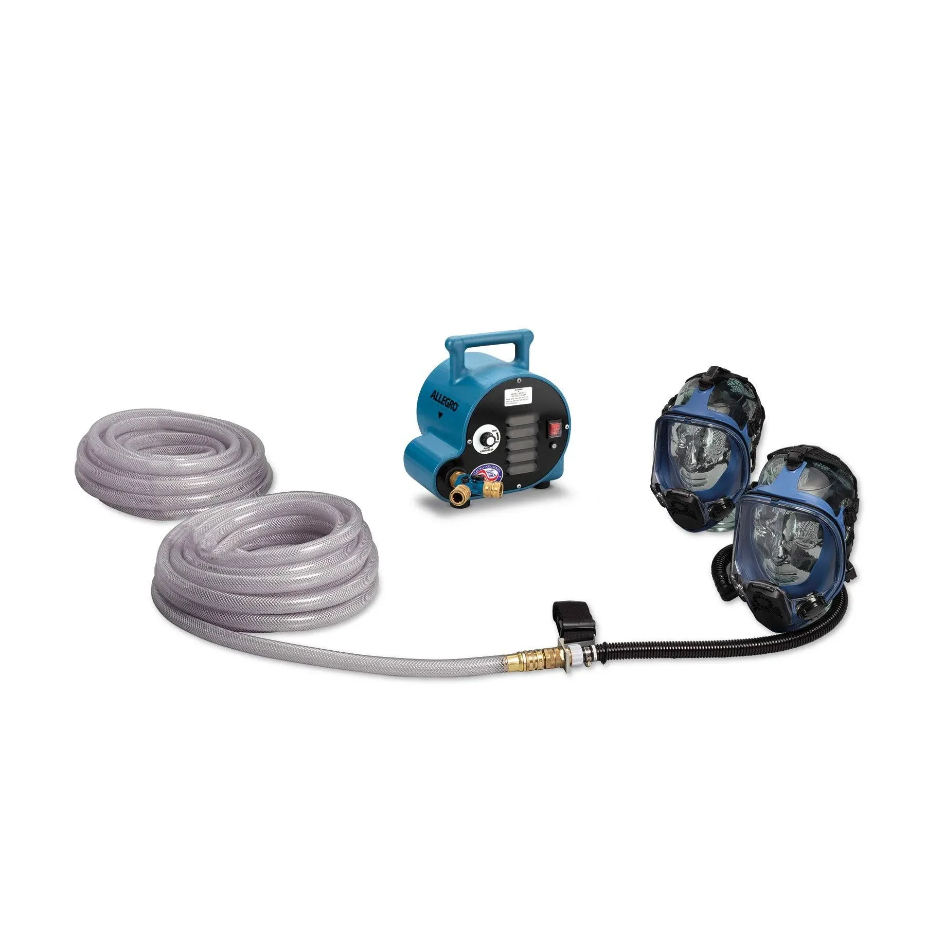 Allegro 9200-02A 2 Worker Full Mask Breathing Air Blower Respirator System With two 50’ Hoses