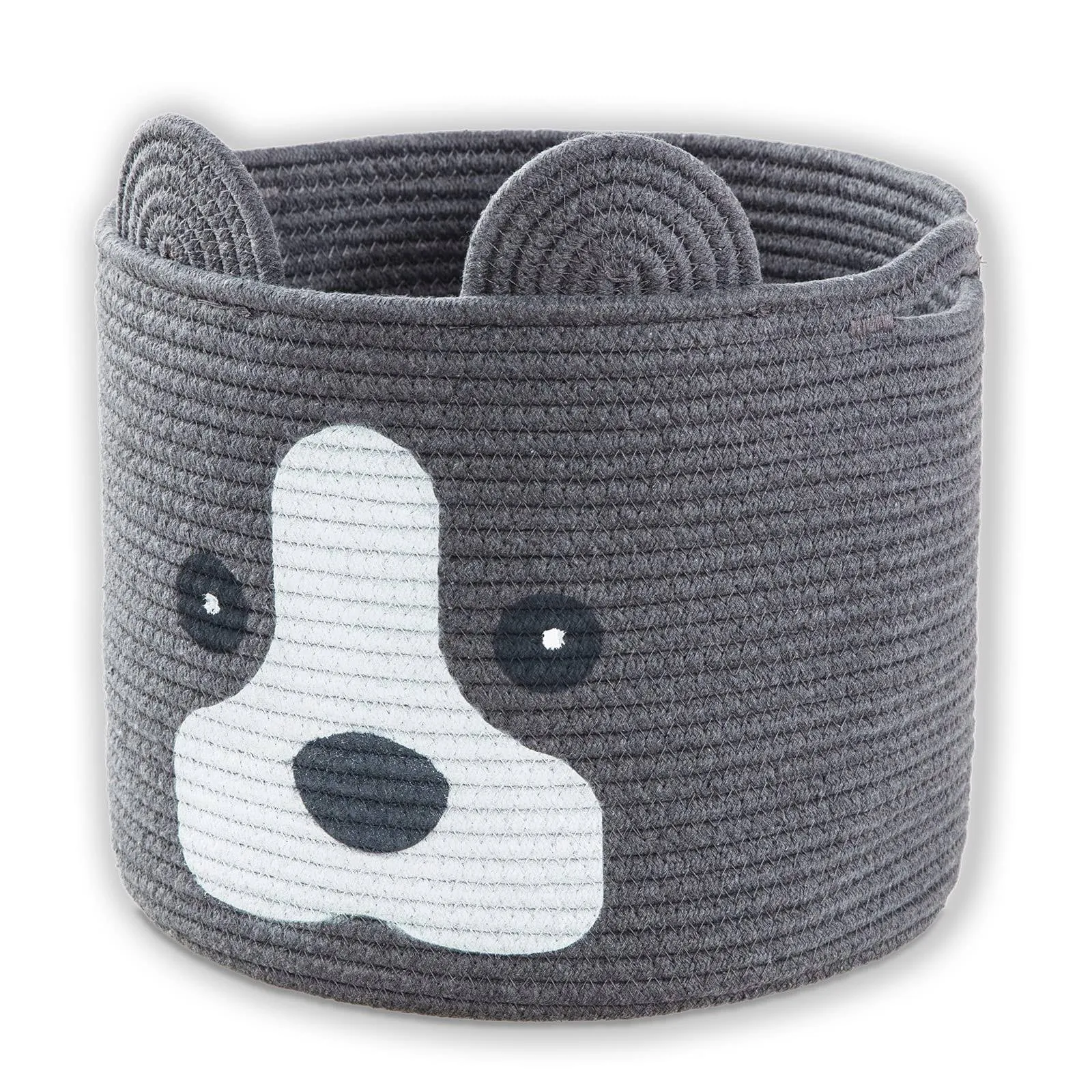 Ushang Pet Dog Toy Storage Basket, Woven Cotton 12&#034; x x 10&#034;, Dark Grey 