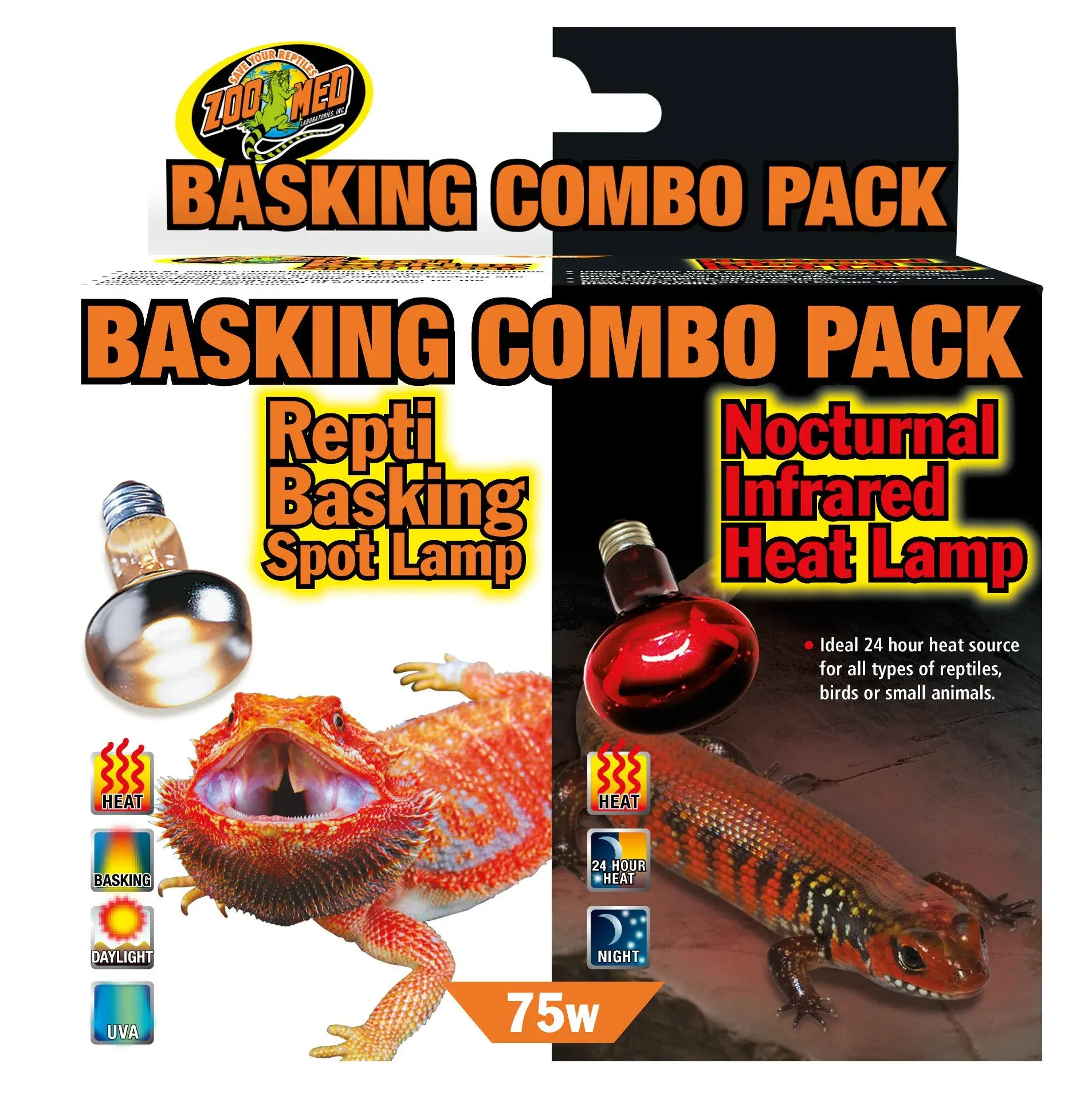 Zoo Med Basking Bulb Combo Pack Day and Night 75 Watts