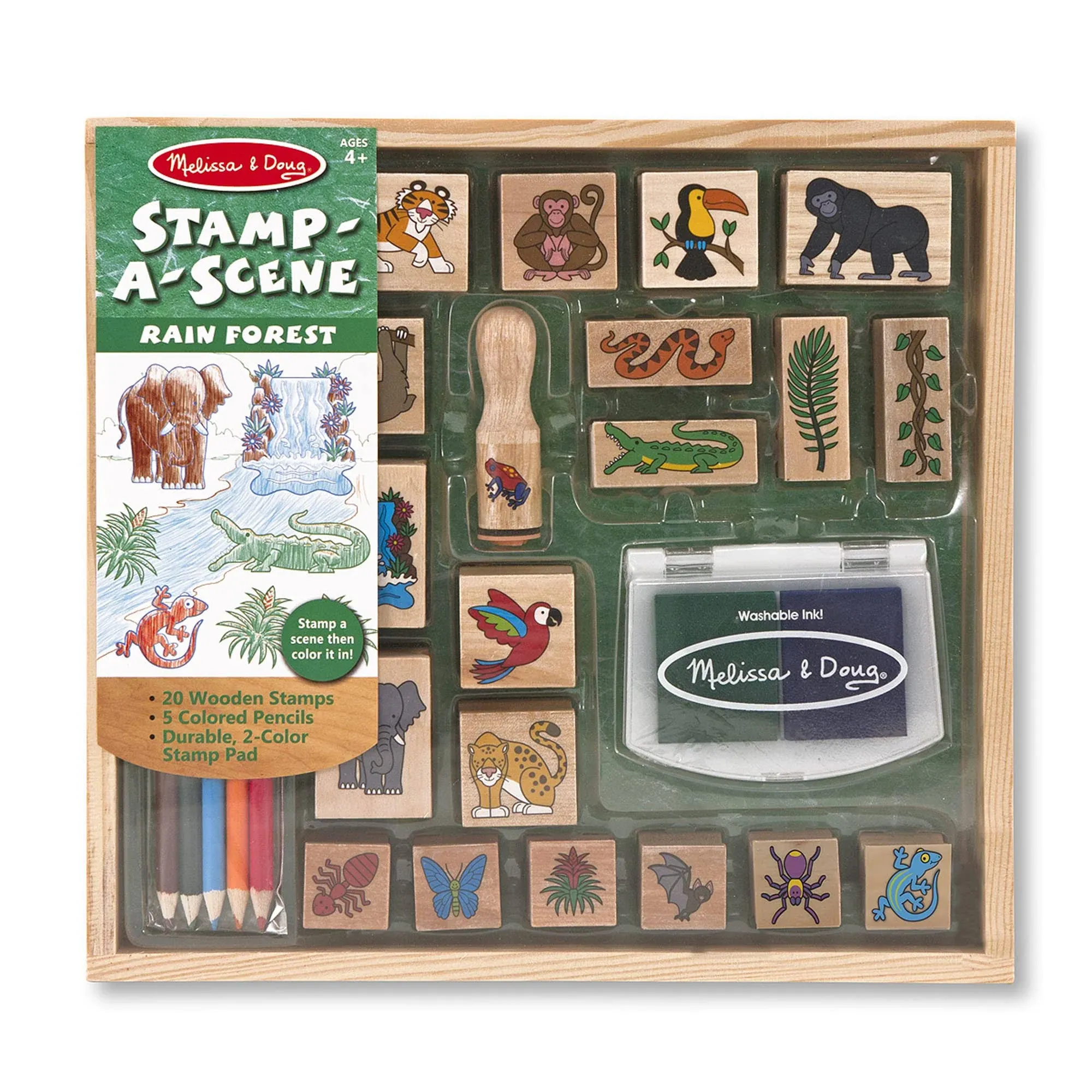 Melissa & Doug My First Wooden Stamp Set - Farm Animals - Art Projects, With Washable Ink, Farm Themed Wooden Stamps For Kids Ages 4+