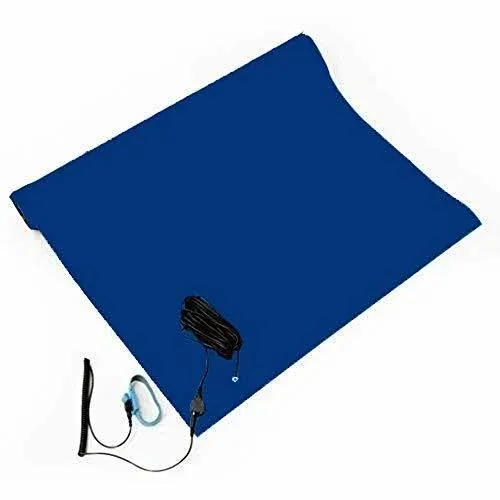 Bertech 2059S-18X30BKT Rubber ESD Soldering Mat Kit with A Wrist Strap and Groun