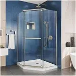 DreamLine Prism 34-1/8-in x 72-in Single Frameless Pivot Satin Black Neo-angle Shower Door