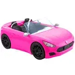 Barbie Convertible Toy Car, Bright Pink with Seatbelts and Rolling Wheels (Seats 2 Dolls)