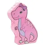 Pink Dinosaur Pinata for Girls T-Rex Themed Dino Birthday Party Decorations (16.5 x 13.0 x 3.0 in)