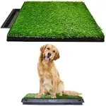 Downtown Pet Supply Dog Grass Pad with Tray, 20 x 30 w/Drawer - Outdoor and Indoor Potty System for Dogs with Replaceable Synthetic Grass Pee Turf - Portable and Waterproof Turf Dog Potty