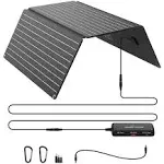 Ecosonique 30W Portable Solar Panel with Detachable Power Hub, 19V DC/USB-A QC 3.0 / USB C ETFE Solar Panel Charger IP67 Waterproof Compatible with Cell Phone, Tablet, Camera, Power Station