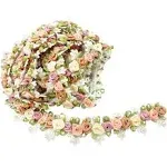 3Yards Flower Lace Edge Trim Vintage Ribbon Rose Pearl Beads Fabric Embroidered Applique for Sewing Bridal Dress Party Clothes Wedding Decoration Crafts DIY (#1 Multicolored)