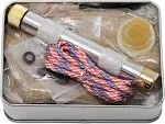 Fire Piston Kit- Firestarter Kit with Char Cloth, Cord, and Tinder, Survivalist and Prepper Gift, Easily Start Your Next Campfire