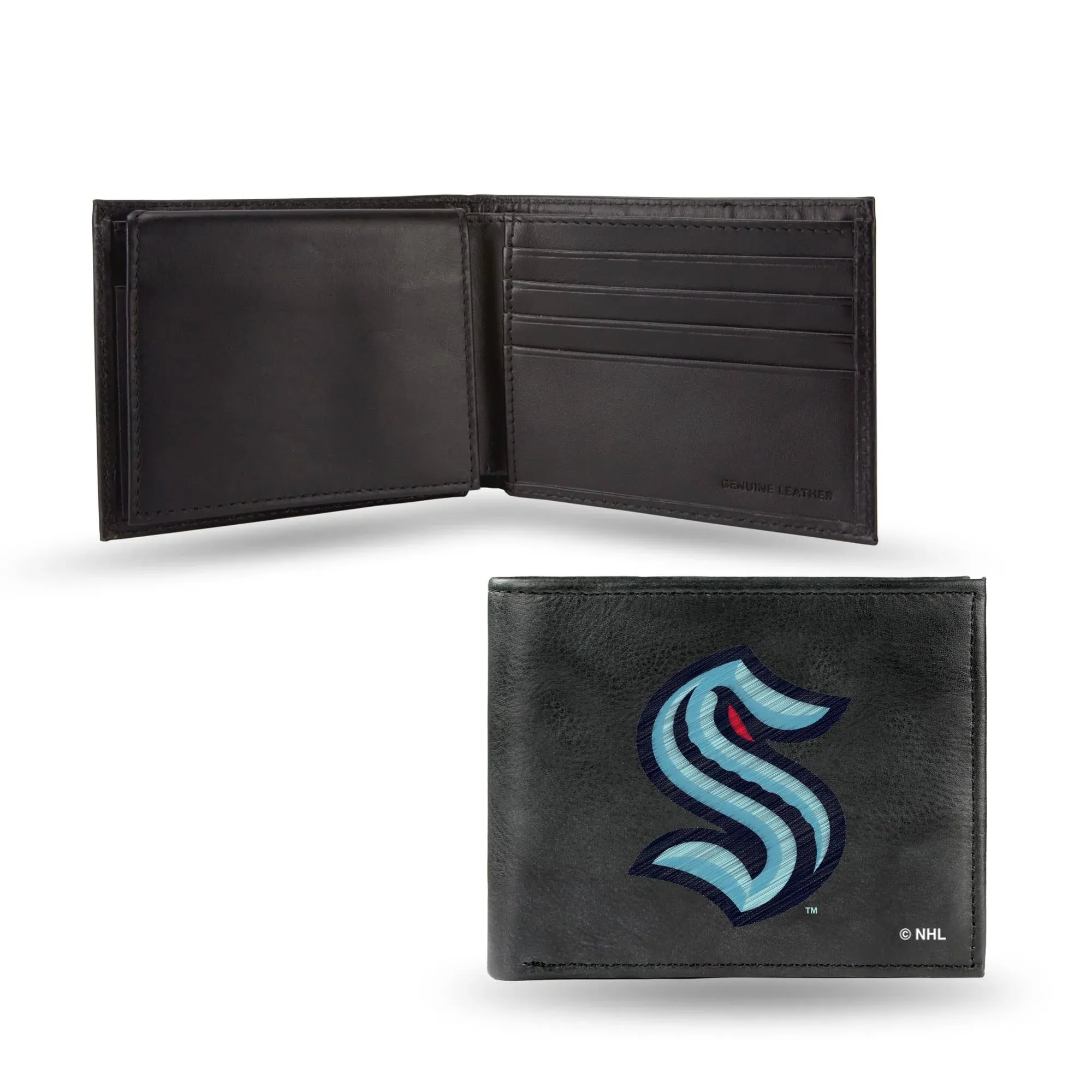 Rico Industries Embroidered Leather Billfold Wallet