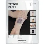 Sunnyscopa Printable Temporary Tattoo Paper for Inkjet Printer - US Letter Size 8.5inx11in, 10 Sheets - DIY Personalized Image Transfer Sheet for Ski