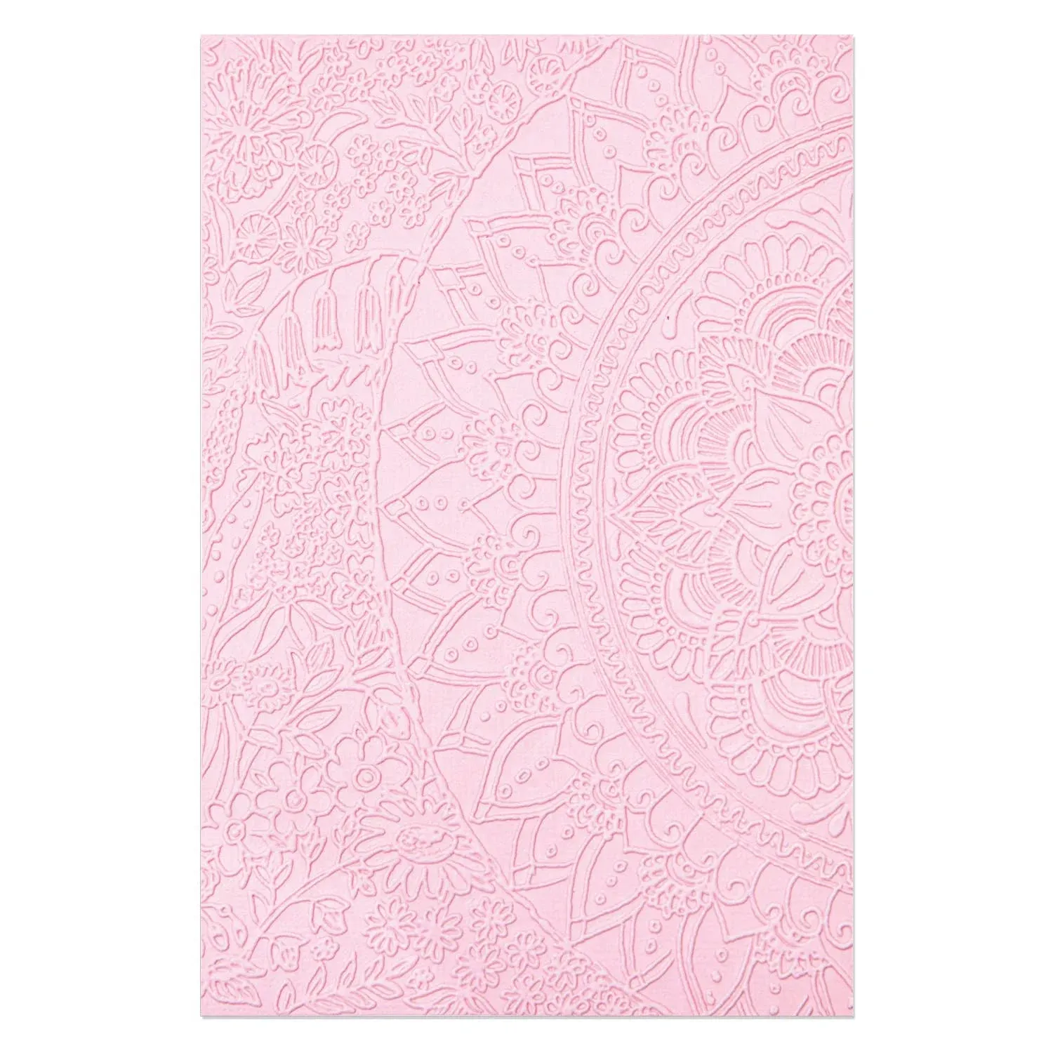 Sizzix 3-D Textured Impressions Embossing Folder Half Mandala by Jess Scott, 665597, Multicolor