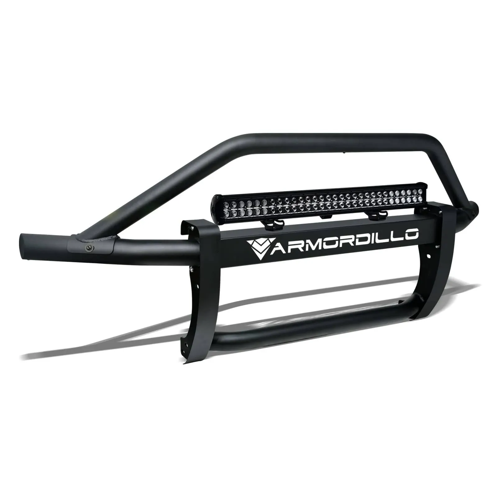 Armordillo 733469489320 Steel Pre-Runner Bumper Grille Guard with 32 inch 60x Cree LED Fog Light Bar