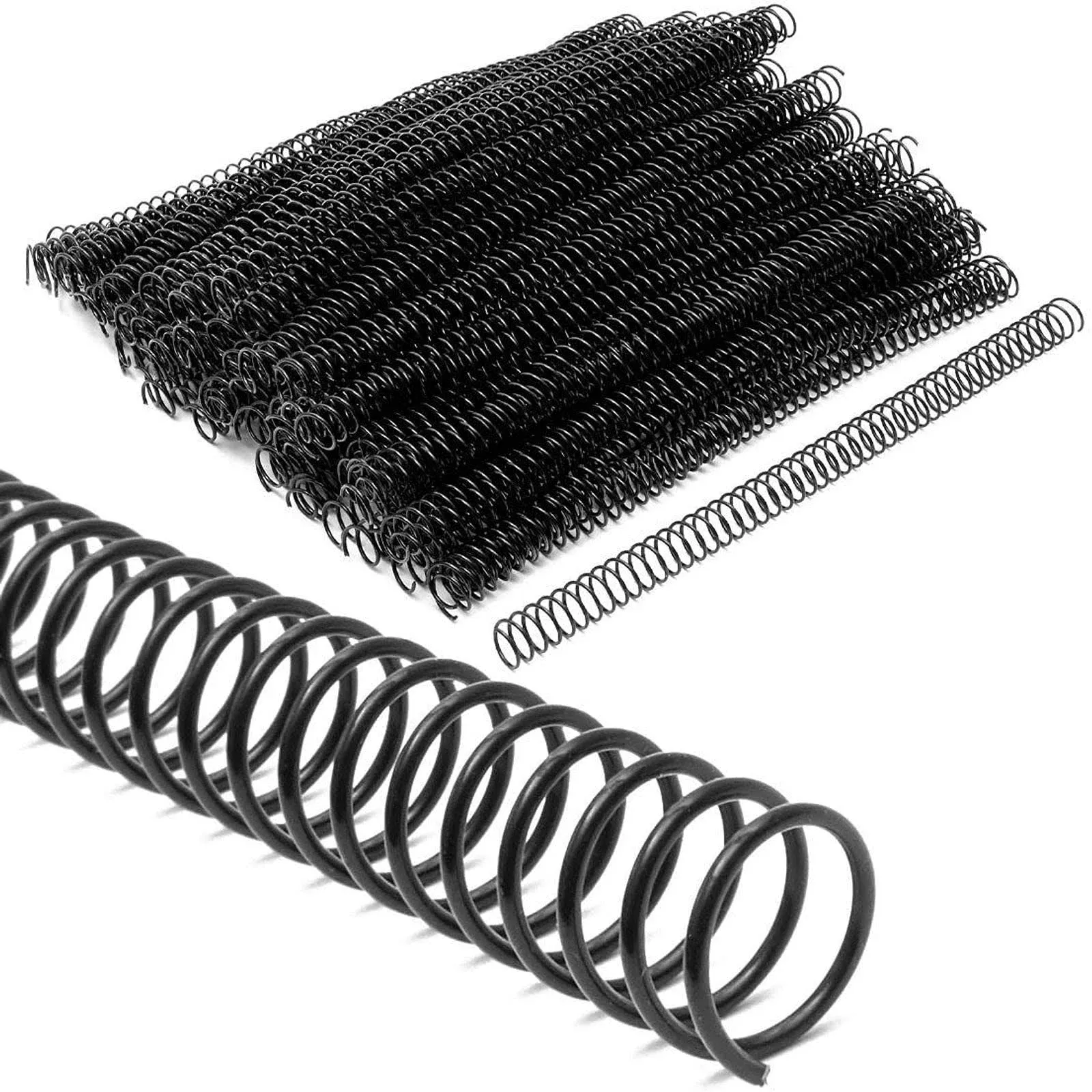 Juvale Black Spiral Binding Coils, Plastic Spines for 110 Sheets (12 in, 14mm, 4:1 Pitch, 100 Pack)