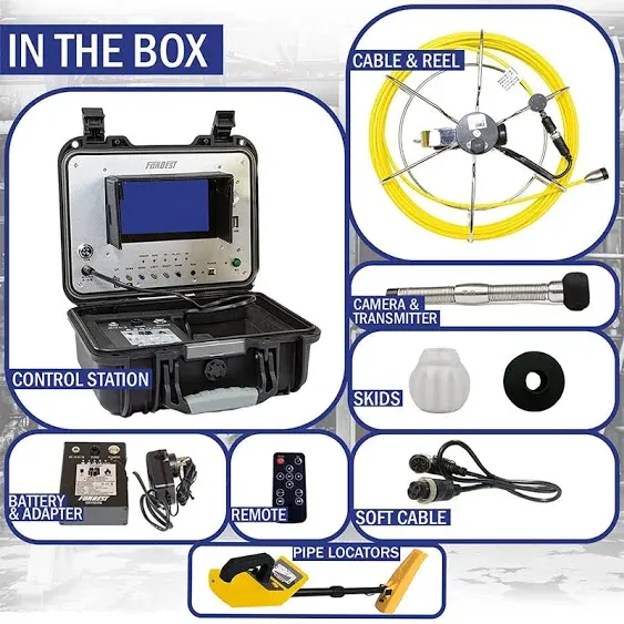 Forbest Sewer Inspection Camera with Drain Pipe Locator, Combo of 130ft ...