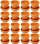 Juvale Mini Terra Cotta Pots with Saucer- 16-Pack Clay Flower Pots with Saucers