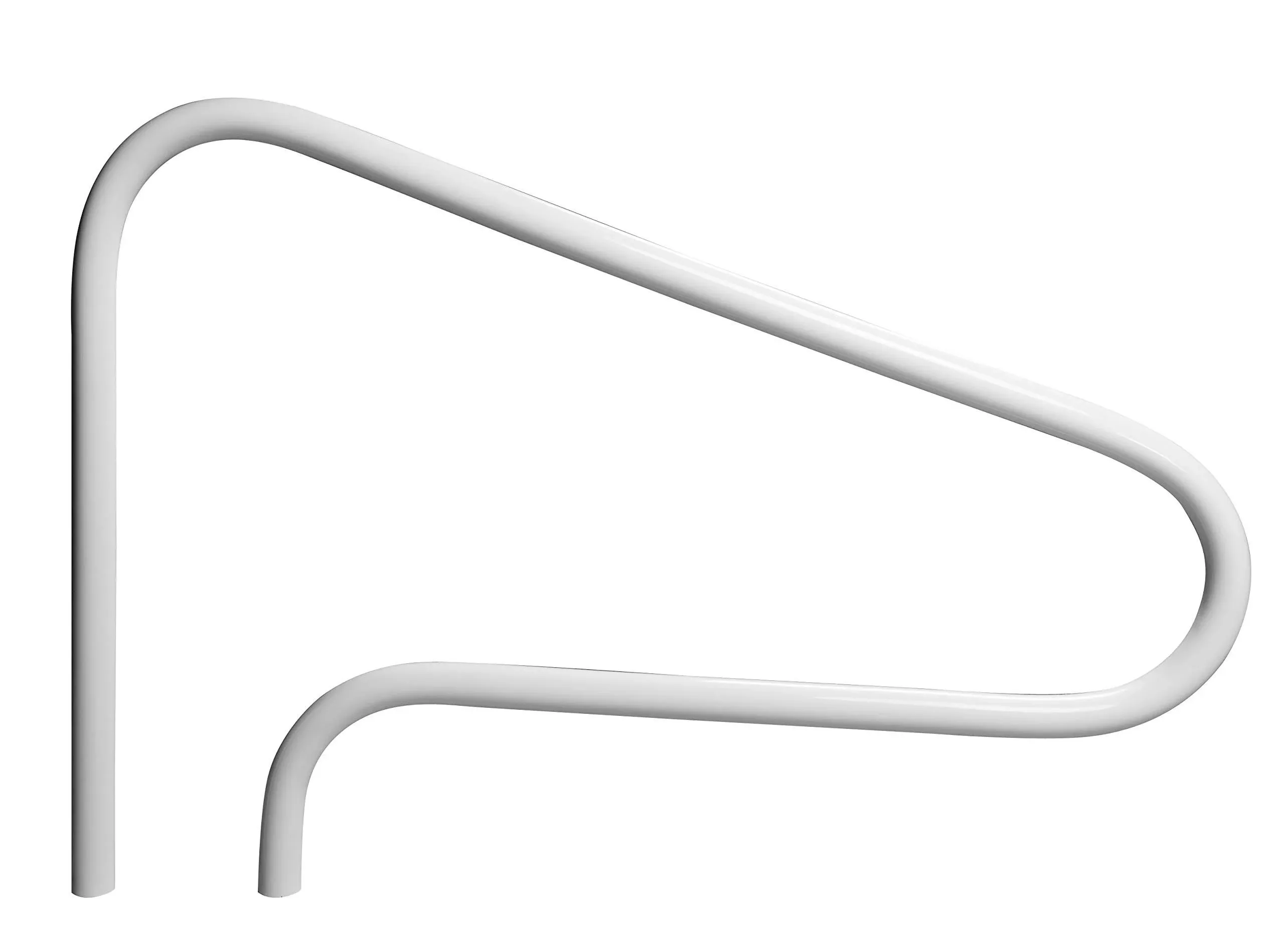 SAFTRON Rust Proof Rtd-348 White 3-Bend Return-to-Deck Figure 4" Swimming Pool Handrail - 32" H X 48" W (Matching Color Escutcheons and Freight Included)