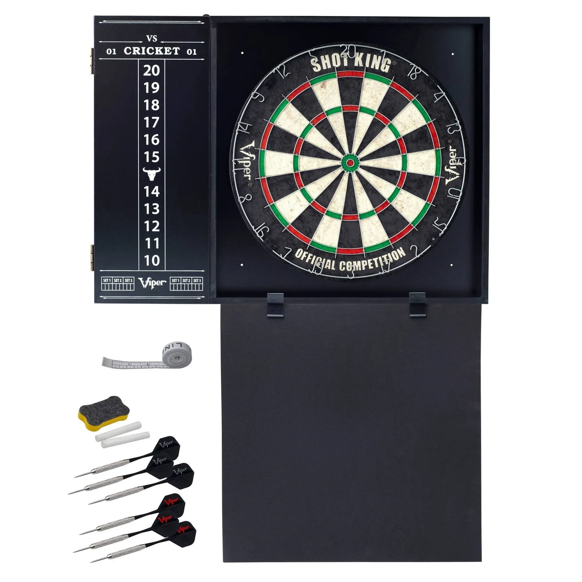 Steadfast Dart Backboard with Shot King Sisal Board, Black