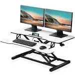 FITUEYES Height Adjustable Standing Desk 36 Wide Sit to Stand Converter Stand Up Desk Tabletop Workstation for Dual Monitor Riser Sd309101wb, Size: 36