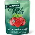 Crispy Green Natural Freeze-Dried Fruit, Strawberry, No Sugar Added, Single-Serve, 0.42 Ounce (Pack of 12)