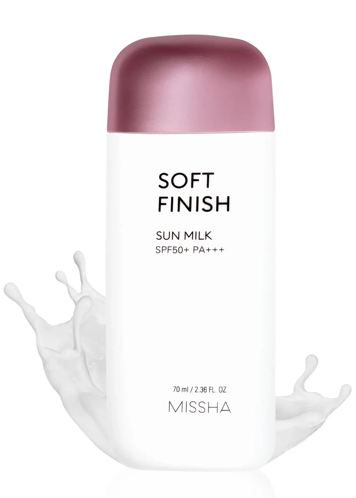 MISSHA All Around Safe Block Soft Finish Sun Milk SPF 50+ / PA+++ 70ml I No White Cast Skin Smoothening Sunscreen Double Layer Blocking System