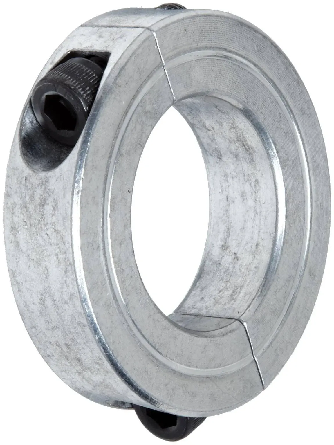 2C-112-A Aluminum Two-Piece Clamping Collar, 1-1/8" Bore Size, 1-7/8" Outside Diameter, 1/4"-28 x 3/4" Set Screw