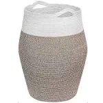 Large Laundry Hamper Woven Cotton Rope Clothes Hamper Tall Laundry Basket Modern