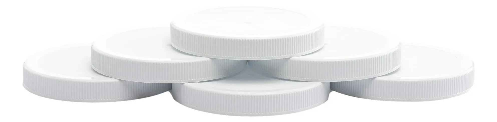 | 110/400 Plastic Replacement Lids | Gallon Jar w/Leak Proof Liner | For Large Glass or Plastic Wide Mouth Jar | Made in the U.S.A.| Food-Grade Storage Caps for Canning Jars (6)