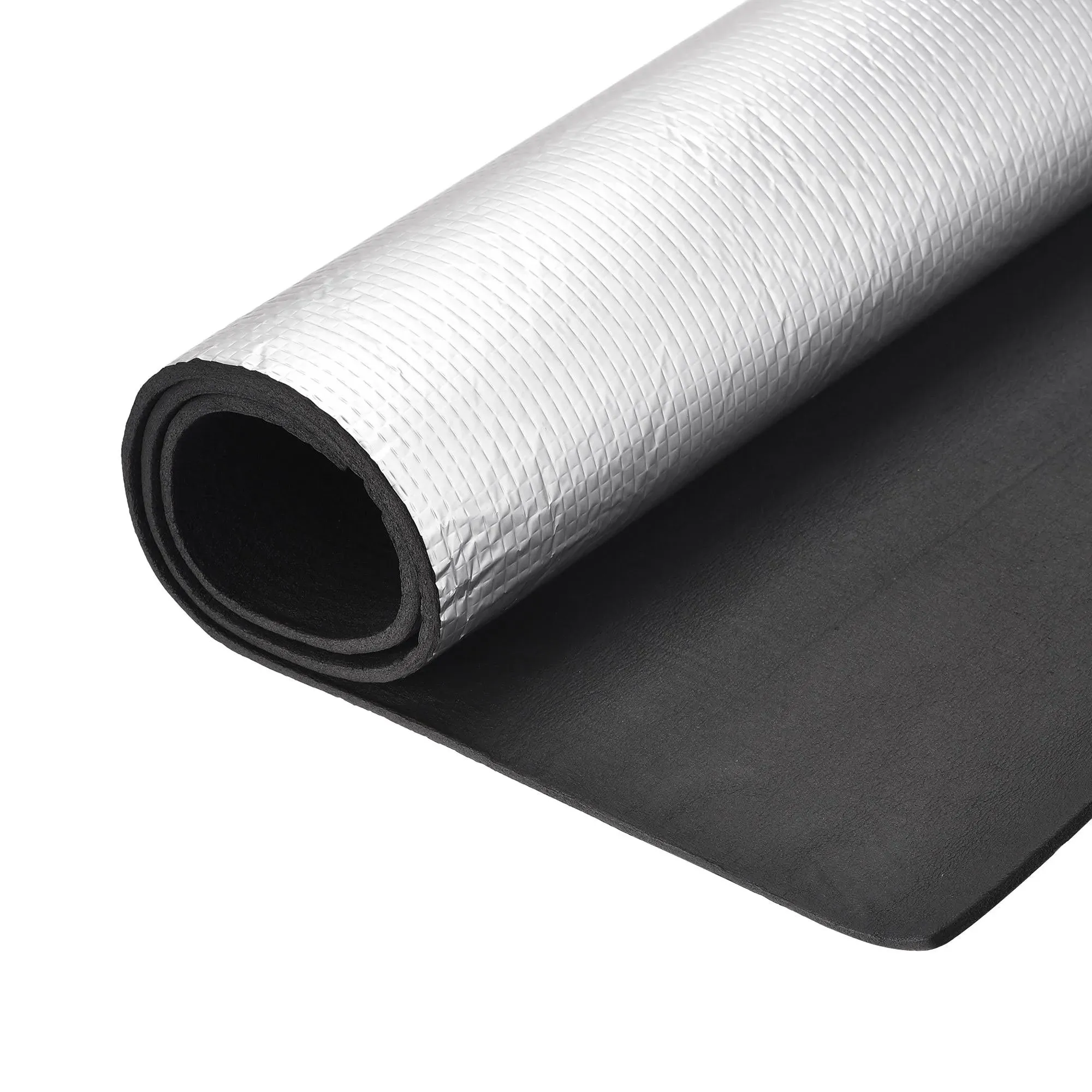 uxcell Insulation Sheet, 1mx0.5mx5mm Embossed Aluminum Foil Waterproof Heat Resistant Thermal Barrier, for Roof Wall HVAC Duct Pipe, Rubber Foam