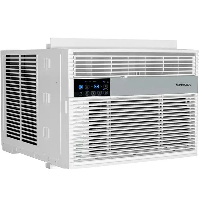 hOmeLabs 12,000 BTU Window Air Conditioner with Smart Control - Low Noise AC Unit with Eco Mode, LED Control Panel, Remote Control (New 2022 Model)