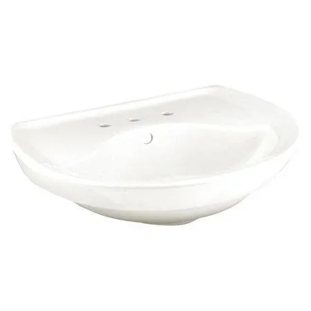 American Standard 0268.008.020 Ravenna Pedestal Sink Basin with 8-Inch Faucet Spacing and without Towel Bar, White