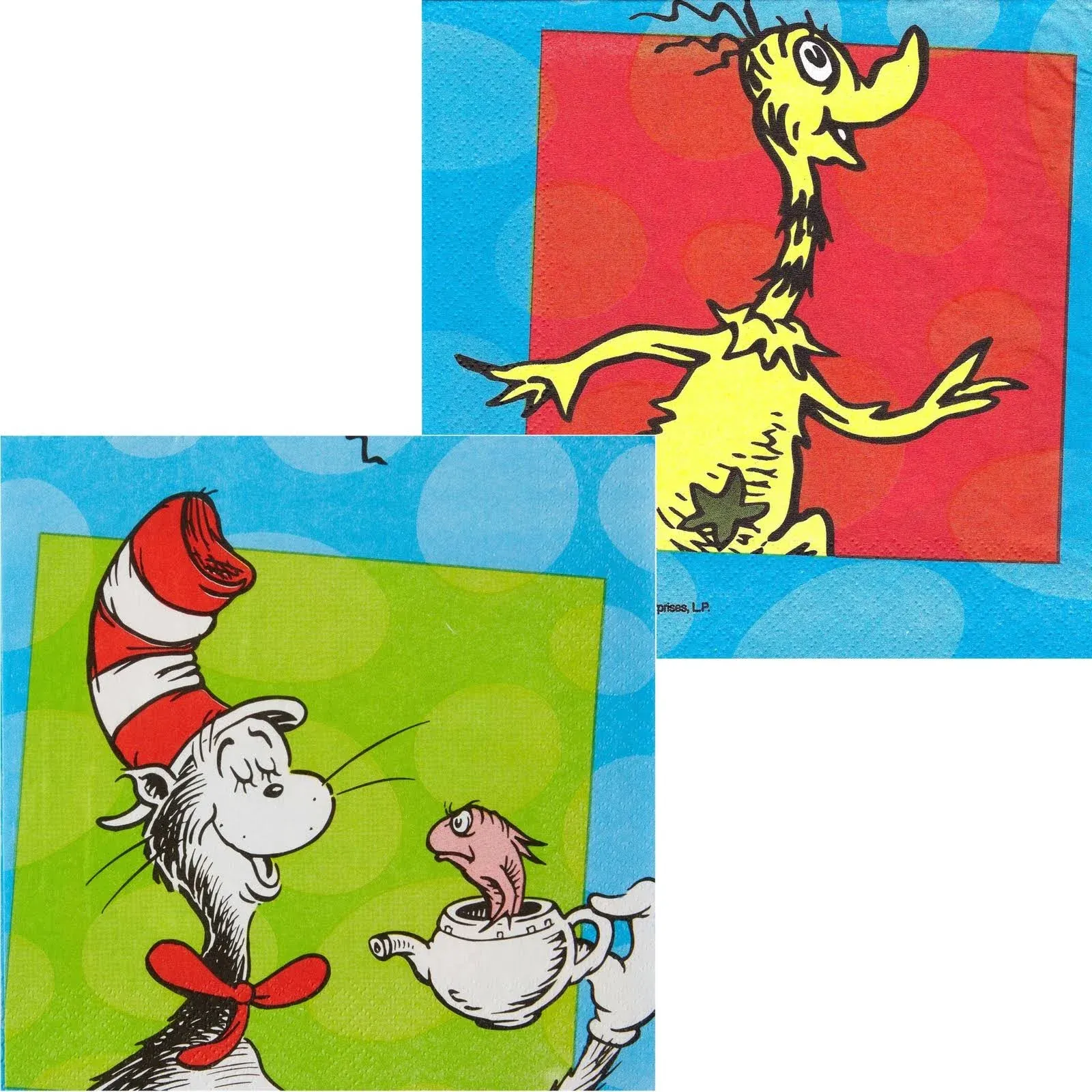 Amscan 511734 Dr. Seuss Luncheon Napkins, 6.5x6.5-inches, Multicolor, 16 Count